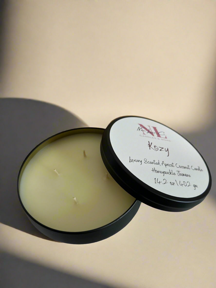 14.2 oz Big Matted Black Tin Candle