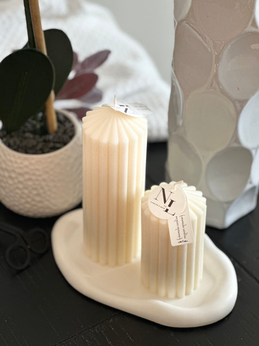 Striped Pillar Candle